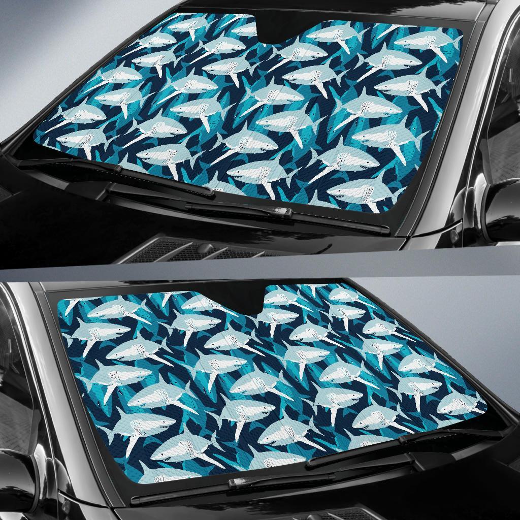 Shark Design Print Car Sun Shade For Windshield