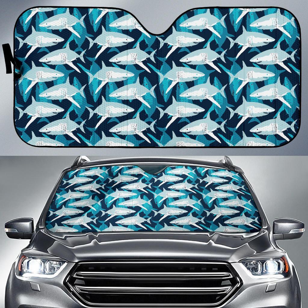 Shark Design Print Car Sun Shade For Windshield