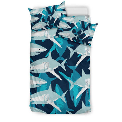 Shark Design Print Duvet Cover Bedding Set