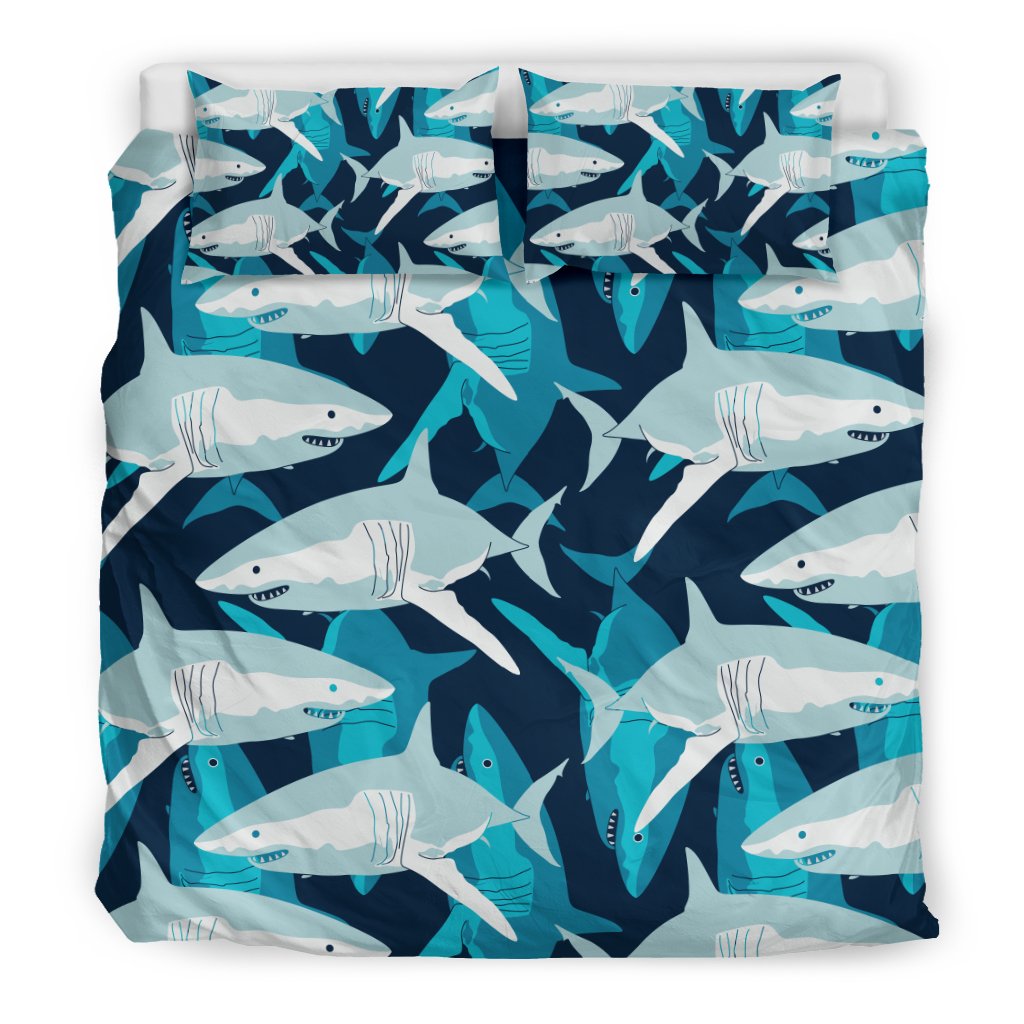 Shark Design Print Duvet Cover Bedding Set