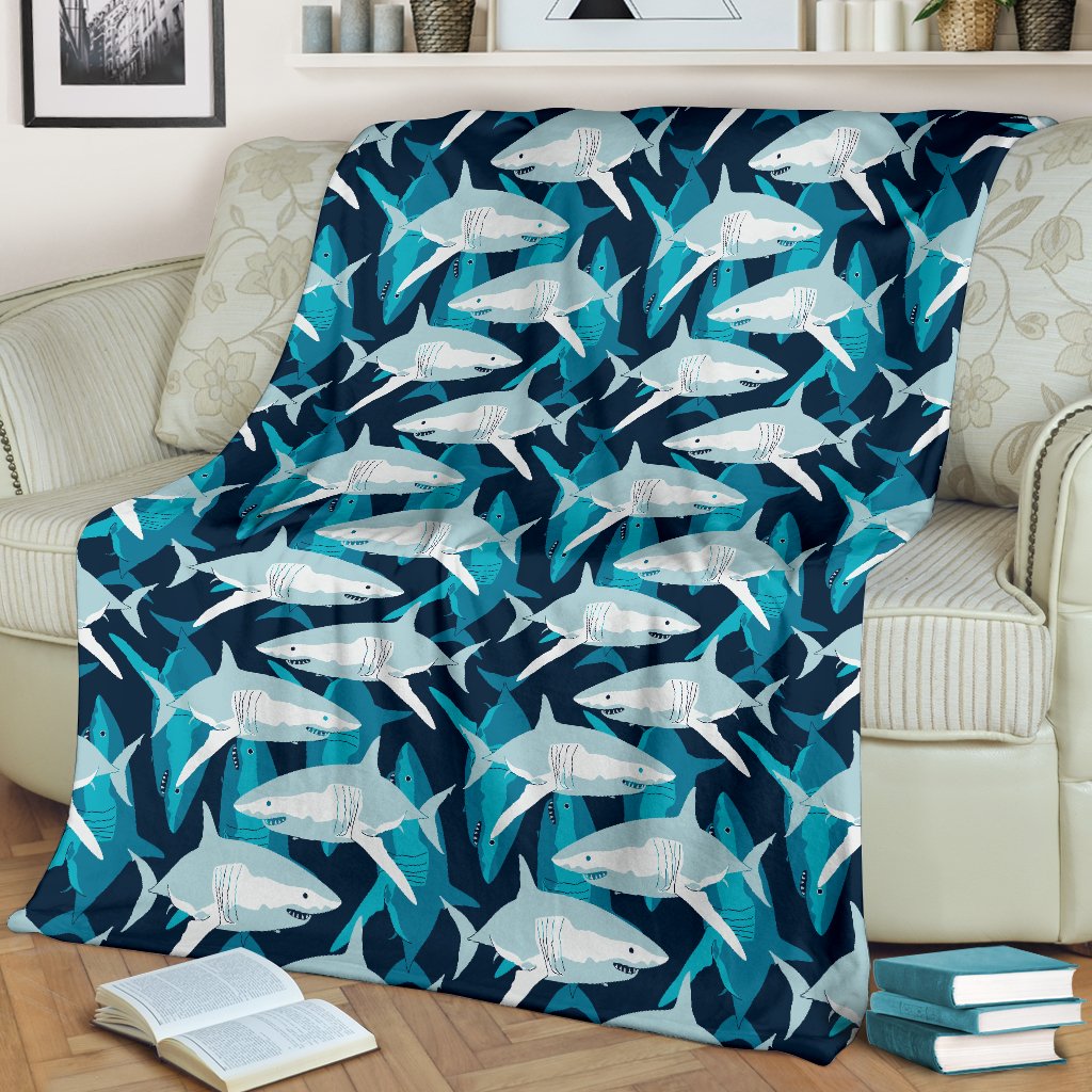 Shark Design Print Fleece Blanket