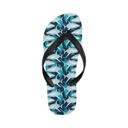 Shark Design Print Flip Flops-JTAMIGO.COM