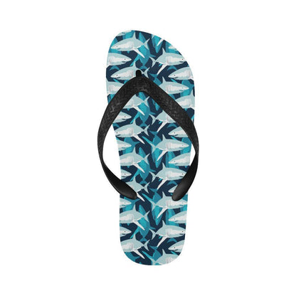 Shark Design Print Flip Flops-JTAMIGO.COM