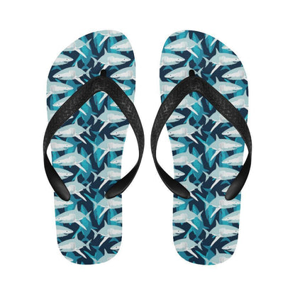 Shark Design Print Flip Flops-JTAMIGO.COM