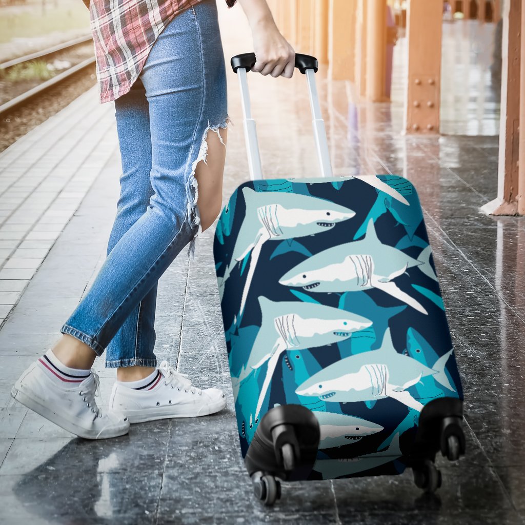 Shark Design Print Luggage Cover Protector