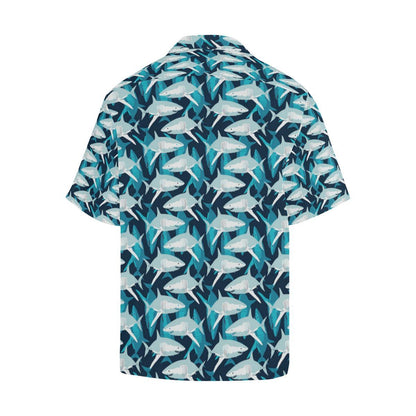 Shark Design Print Men Aloha Hawaiian Shirt