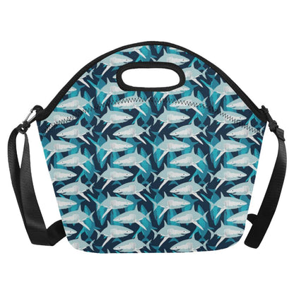 Shark Design Print Neoprene Lunch Bag (Model 1669)(Large)-JTAMIGO.COM