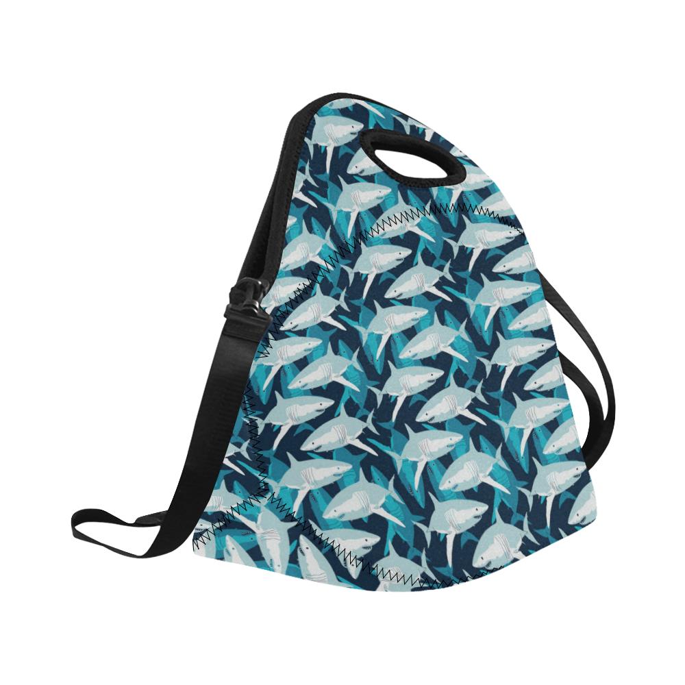 Shark Design Print Neoprene Lunch Bag (Model 1669)(Large)-JTAMIGO.COM