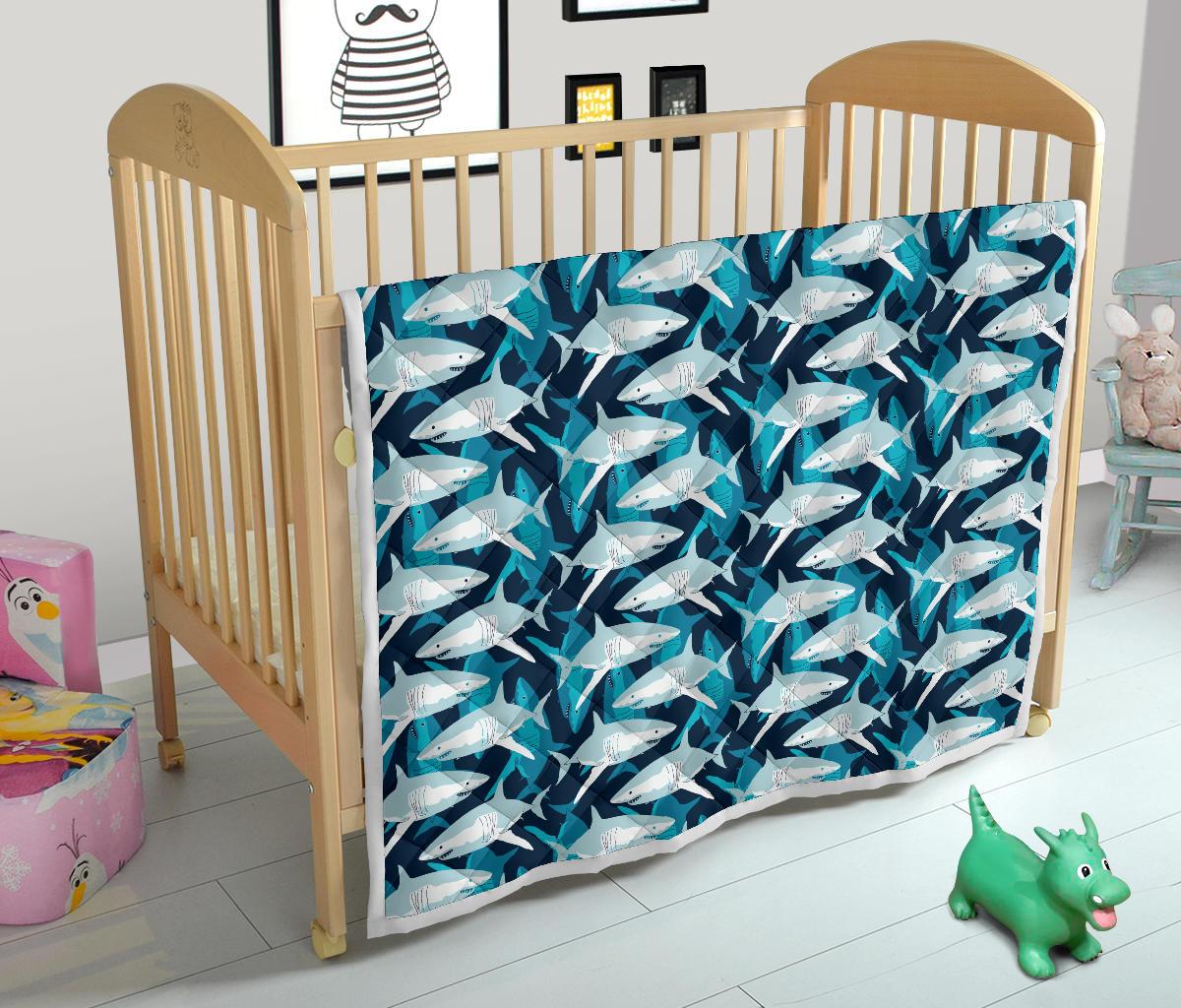 Shark Design Print Premium Quilt-JTAMIGO.COM