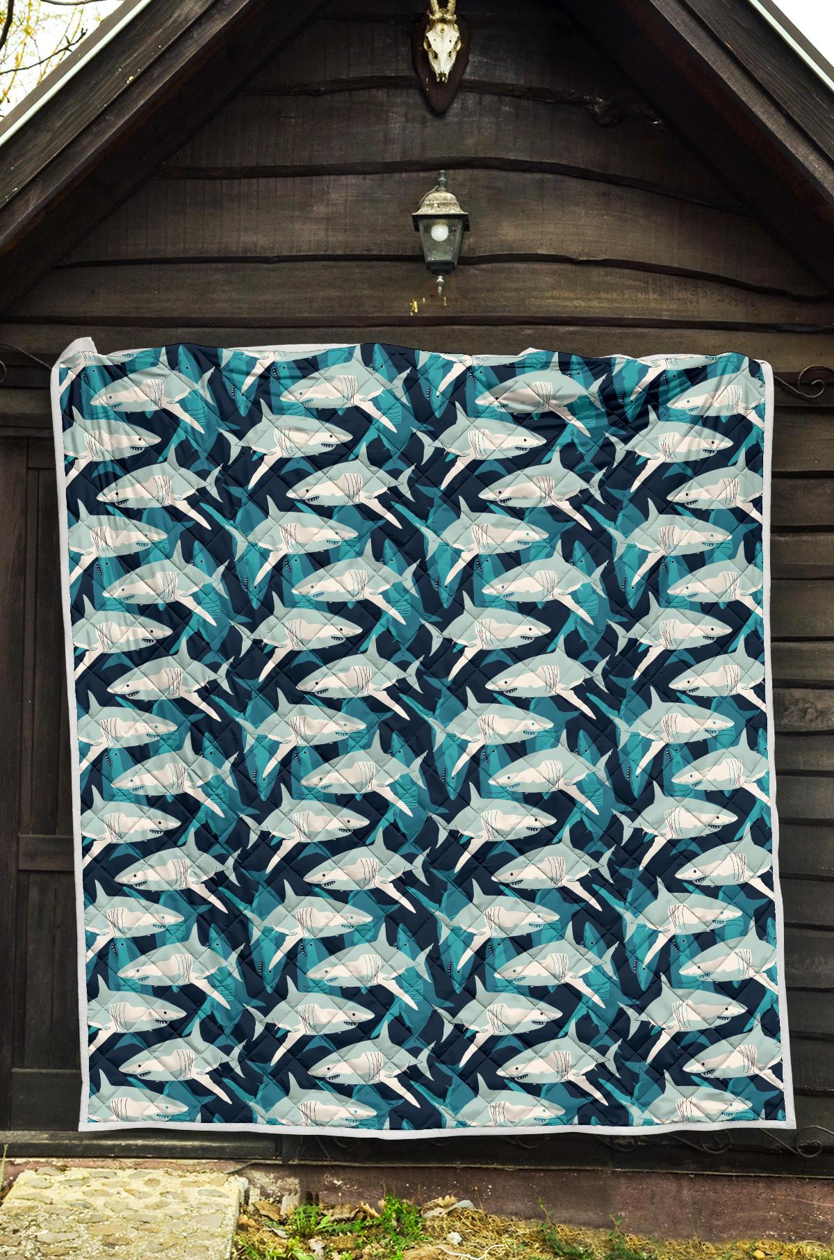 Shark Design Print Premium Quilt-JTAMIGO.COM