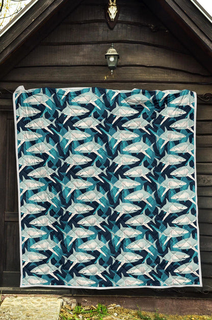 Shark Design Print Premium Quilt-JTAMIGO.COM