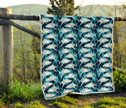 Shark Design Print Premium Quilt-JTAMIGO.COM