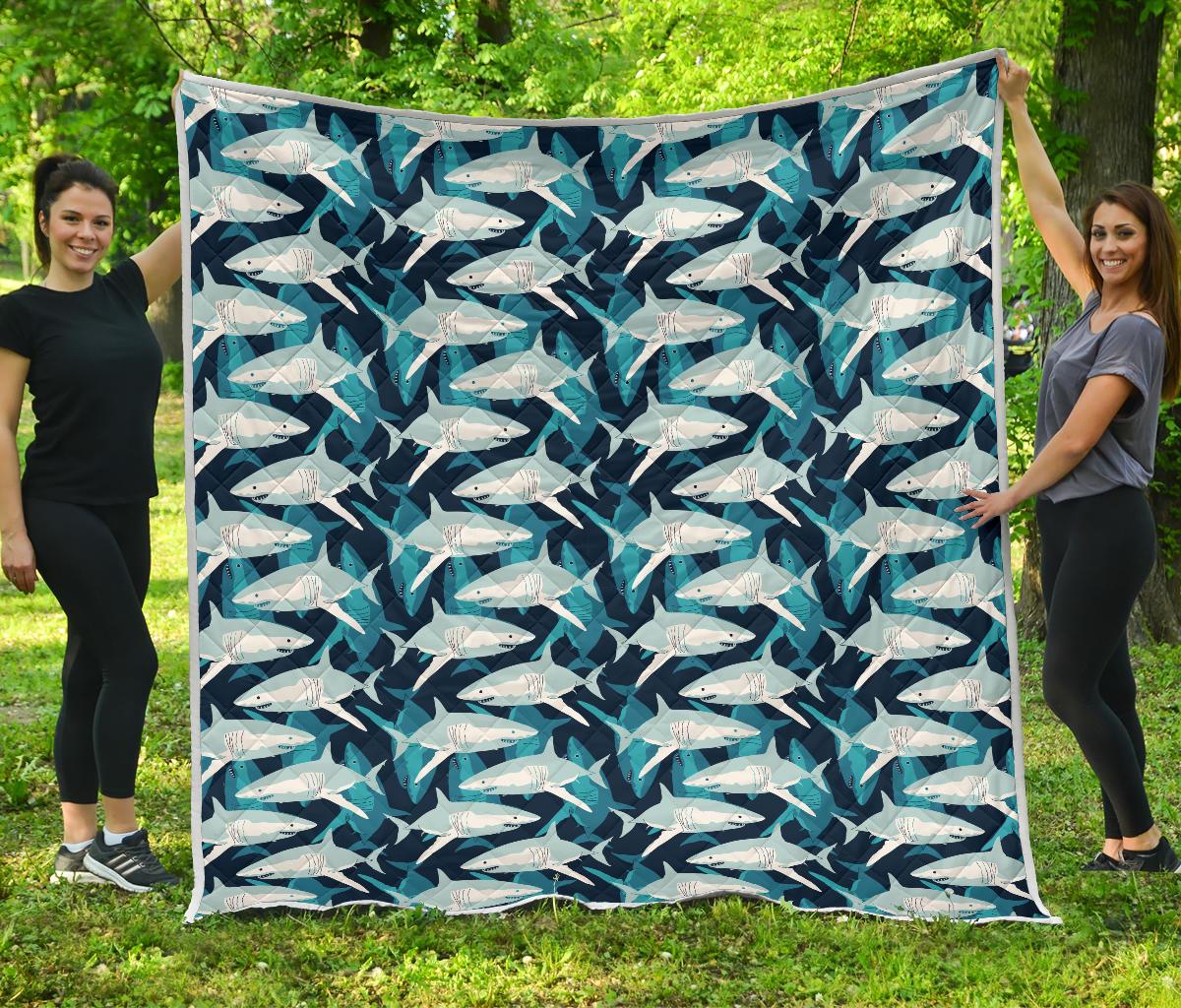 Shark Design Print Premium Quilt-JTAMIGO.COM