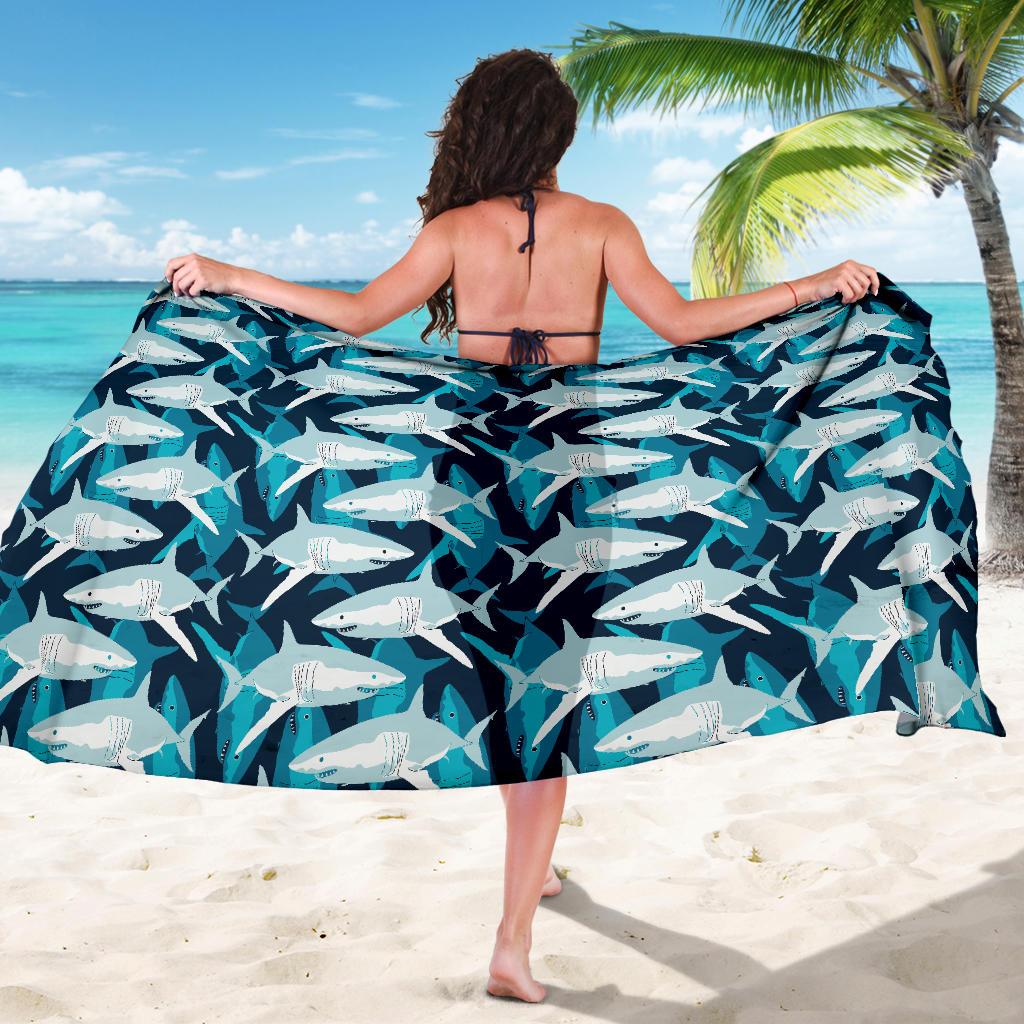 Shark Design Print Sarong Pareo Wrap