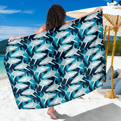 Shark Design Print Sarong Pareo Wrap