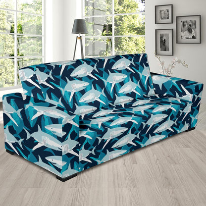 Shark Design Print Sofa Slipcover-JTAMIGO.COM
