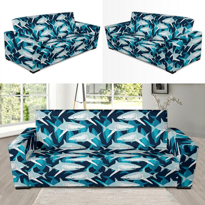 Shark Design Print Sofa Slipcover-JTAMIGO.COM