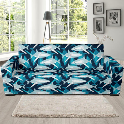 Shark Design Print Sofa Slipcover-JTAMIGO.COM