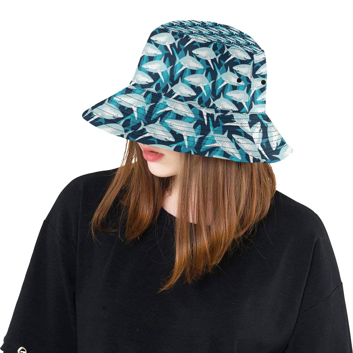 Shark Design Print Unisex Bucket Hat