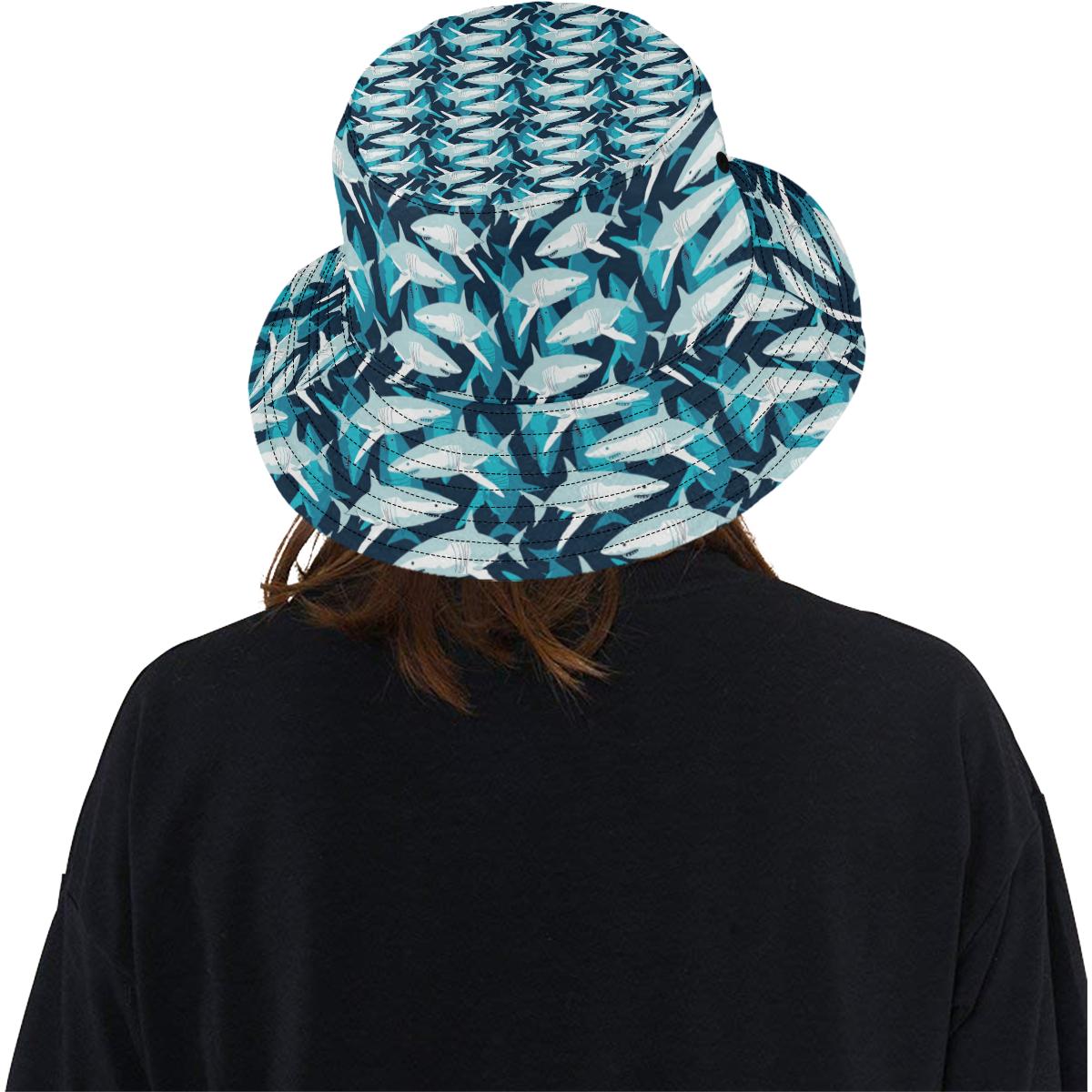 Shark Design Print Unisex Bucket Hat