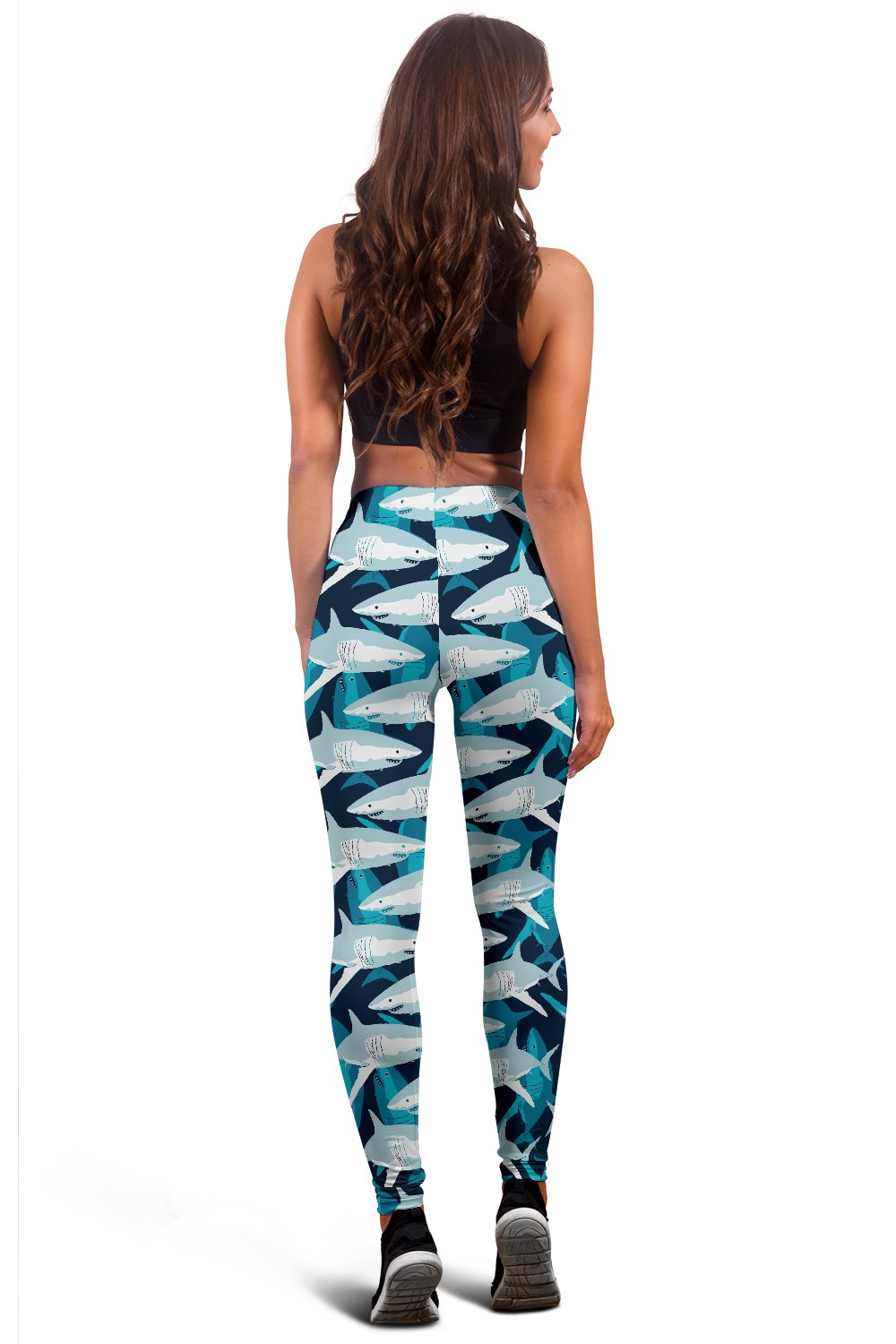 Shark Design Print Women Leggings