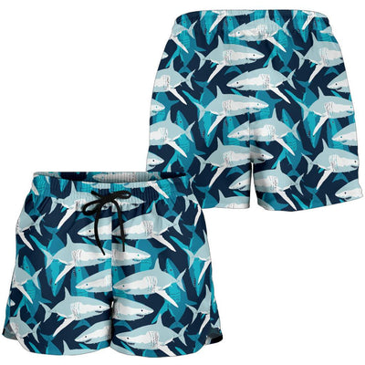 Shark Design Print Women Shorts-JTAMIGO.COM