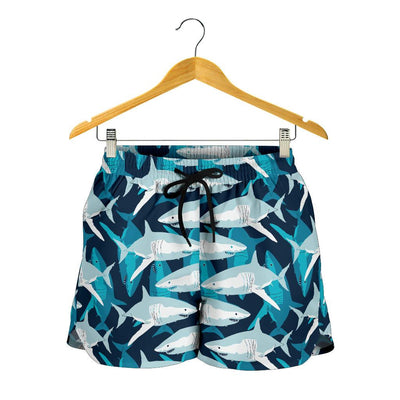 Shark Design Print Women Shorts-JTAMIGO.COM