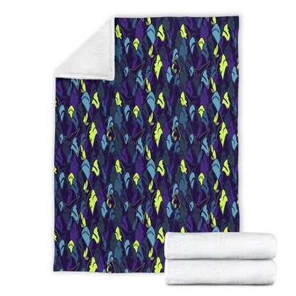 Shark Neon Color Print Fleece Blanket