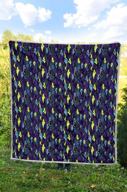 Shark Neon color Print Premium Quilt-JTAMIGO.COM