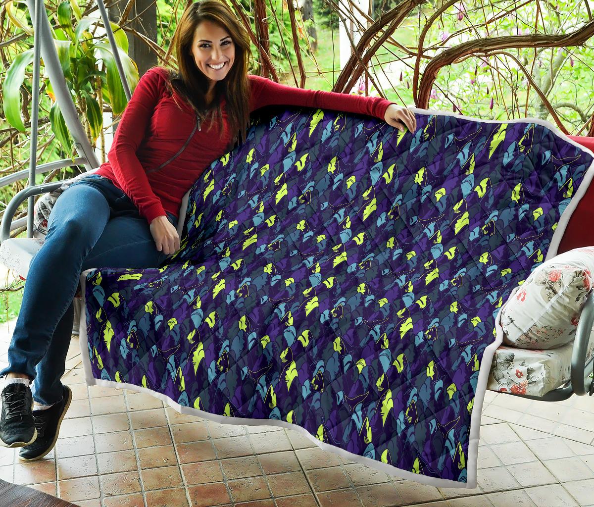 Shark Neon color Print Premium Quilt-JTAMIGO.COM