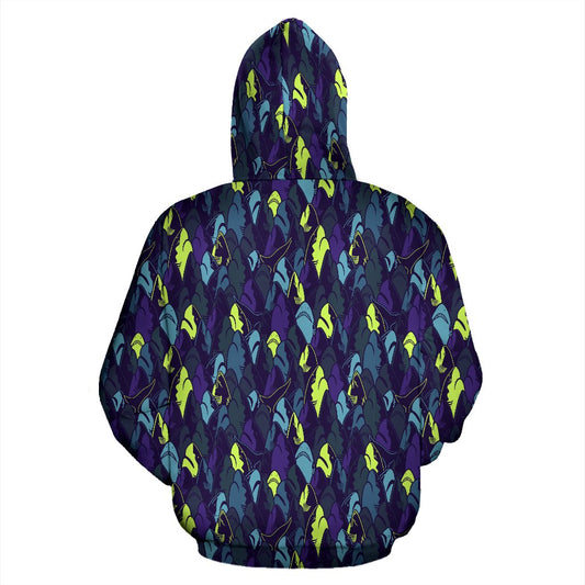 Shark Neon color Print Pullover Hoodie
