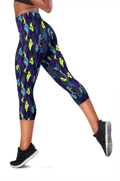 Shark Neon color Print Women Capris