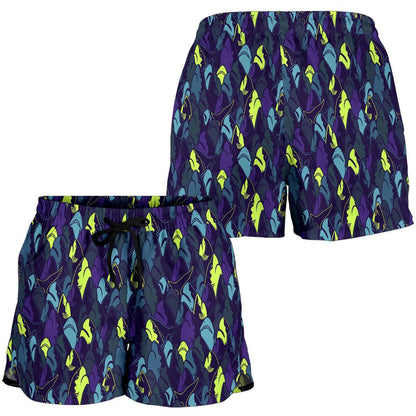 Shark Neon color Print Women Shorts-JTAMIGO.COM