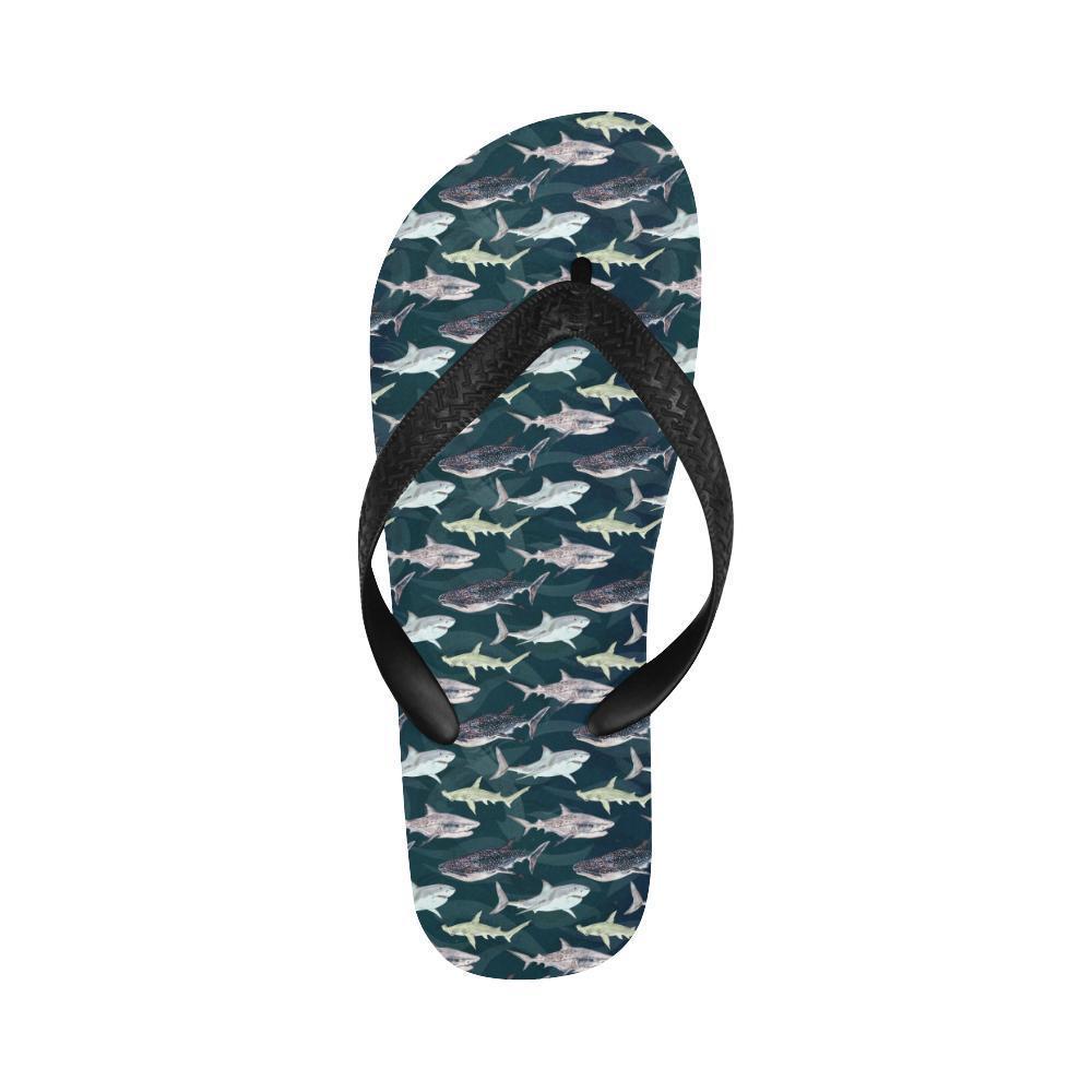 Shark Pattern Print Flip Flops-JTAMIGO.COM