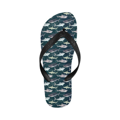 Shark Pattern Print Flip Flops-JTAMIGO.COM