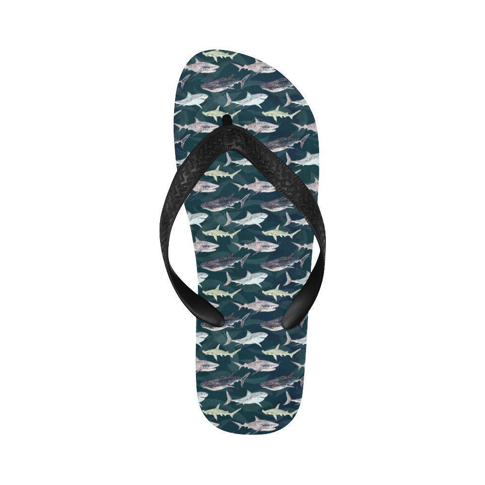 Shark Pattern Print Flip Flops-JTAMIGO.COM