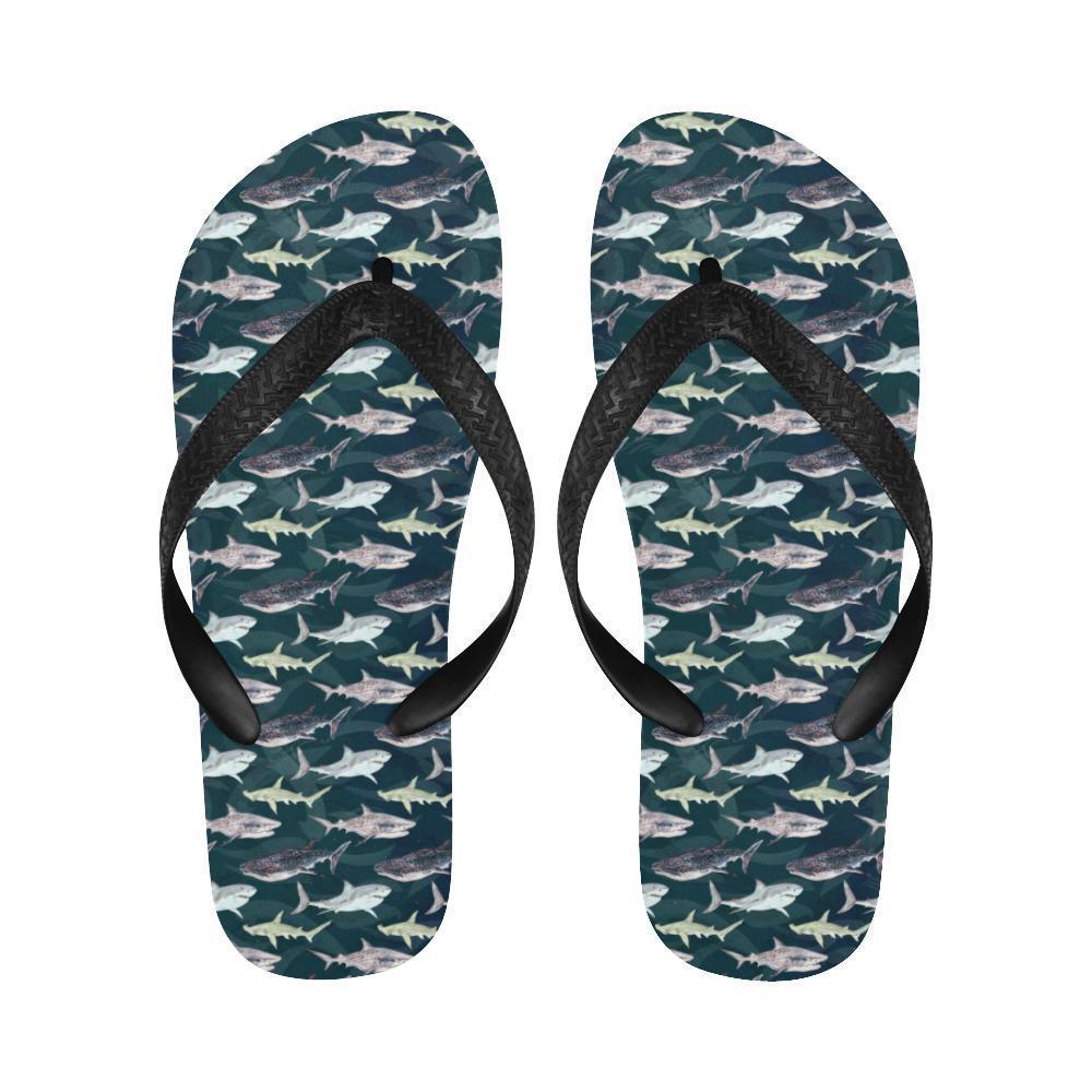 Shark Pattern Print Flip Flops-JTAMIGO.COM