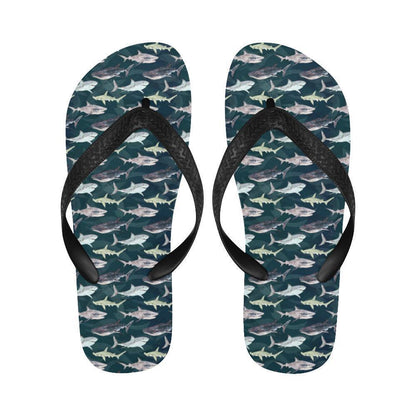 Shark Pattern Print Flip Flops-JTAMIGO.COM