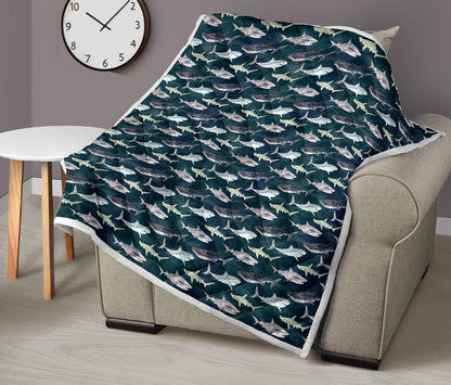 Shark Pattern Print Premium Quilt-JTAMIGO.COM