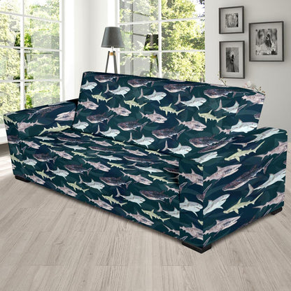 Shark Pattern Print Sofa Slipcover-JTAMIGO.COM