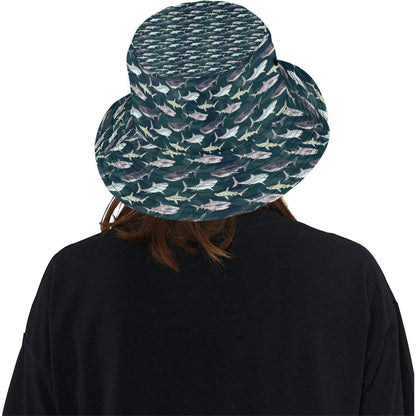 Shark Pattern Print Unisex Bucket Hat