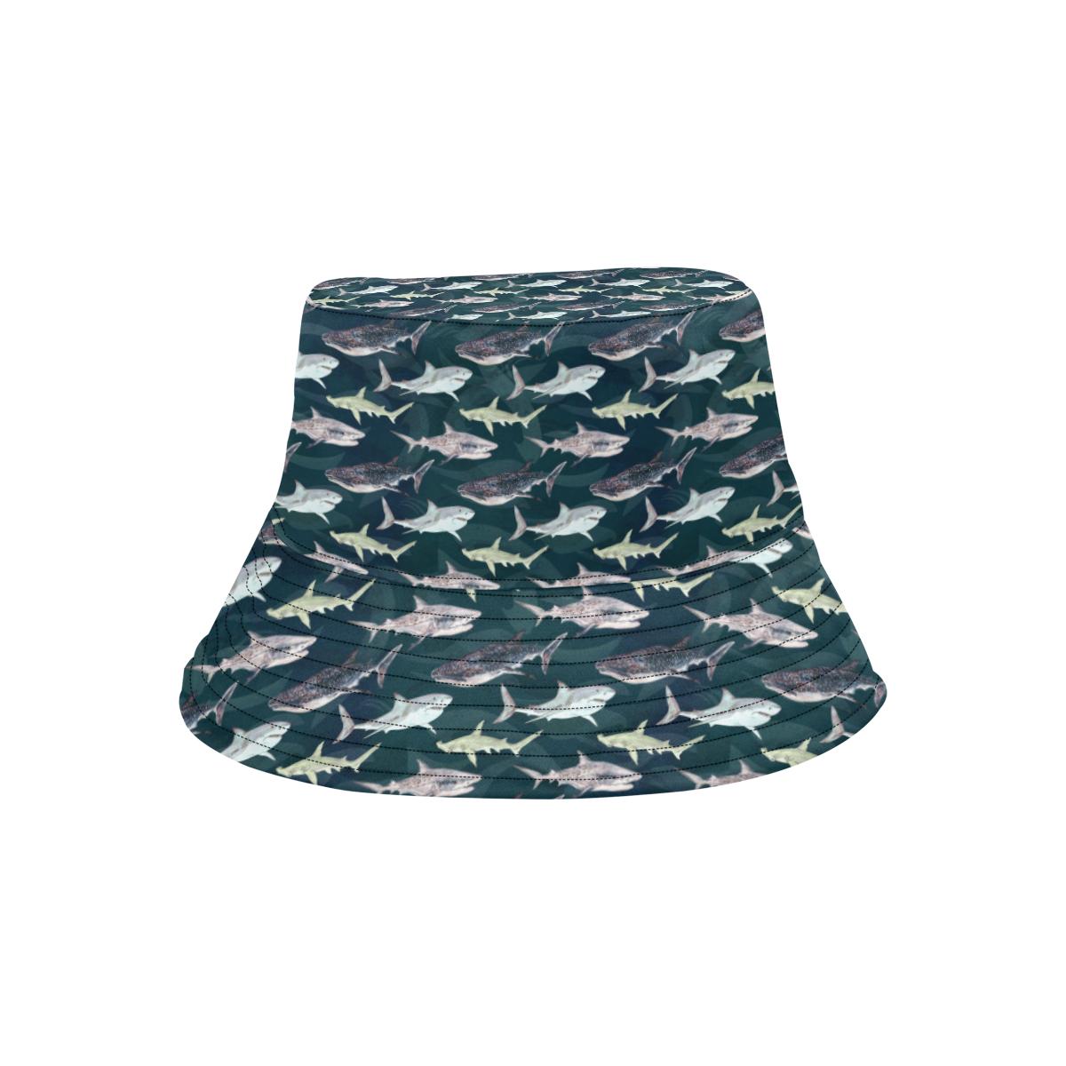 Shark Pattern Print Unisex Bucket Hat