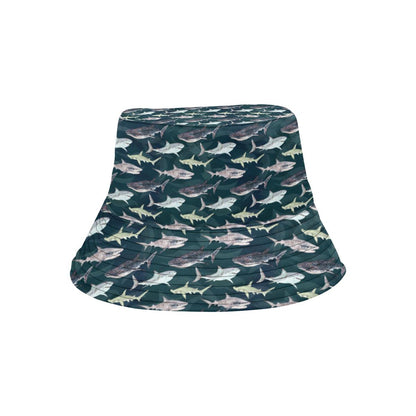 Shark Pattern Print Unisex Bucket Hat