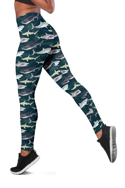 Shark Pattern Print Women Leggings