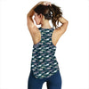 Shark Pattern Print Women Racerback Tank Top
