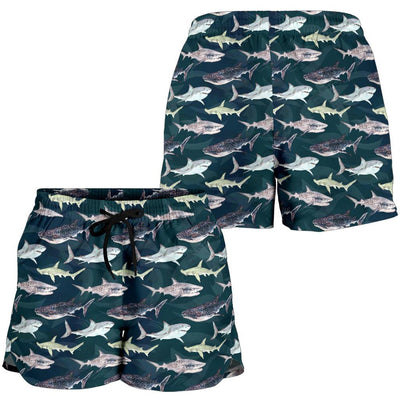 Shark Pattern Print Women Shorts-JTAMIGO.COM