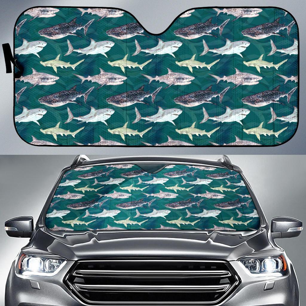 Shark Style Print Car Sun Shade For Windshield