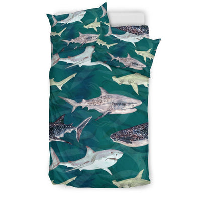 Shark Style Print Duvet Cover Bedding Set