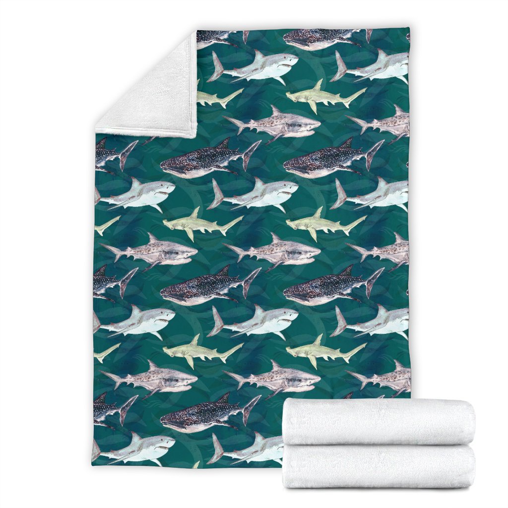 Shark Style Print Fleece Blanket