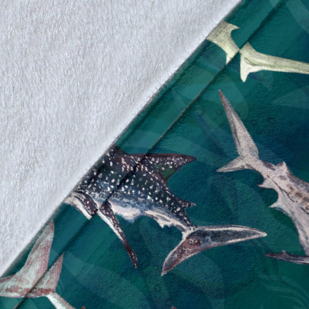 Shark Style Print Fleece Blanket